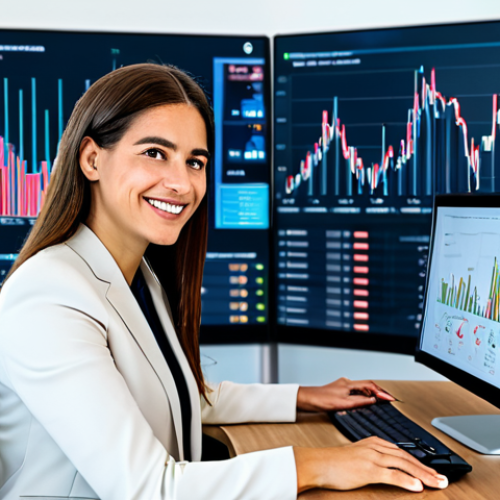 Home 4 **
"A professional financial advisor, fully clothed in modest business attire, sitting at a modern desk in a bright, clean office. She is smiling warmly and gesturing towards a holographic display showing simplified graphs and charts related to cryptocurrency investment. The backdrop features a cityscape of Lisbon, Portugal. Perfect anatomy, correct proportions, well-formed hands, proper finger count, natural pose. Safe for work, appropriate content, family-friendly, professional image, high quality."
**