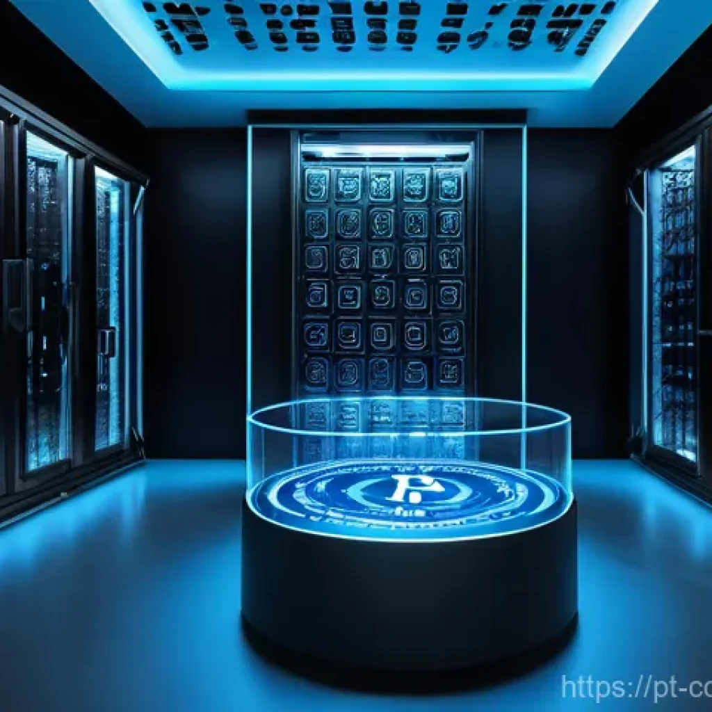 암호화폐 지갑 해킹 방지 기술 - **Prompt 1: The Ultimate Cold Storage Vault**
A grand, futuristic bank vault constructed from po...